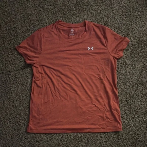 Under Armour Orange Tee Shirt Size Large - Picture 1 of 5